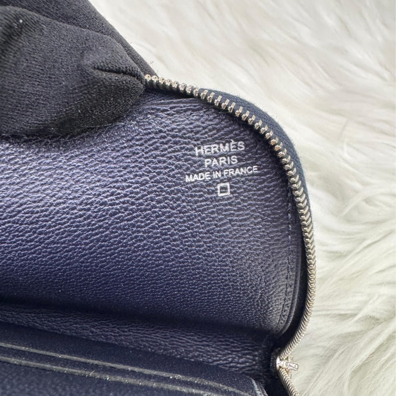 Hermes Matt Alligator Azap Wallet blue marine-8