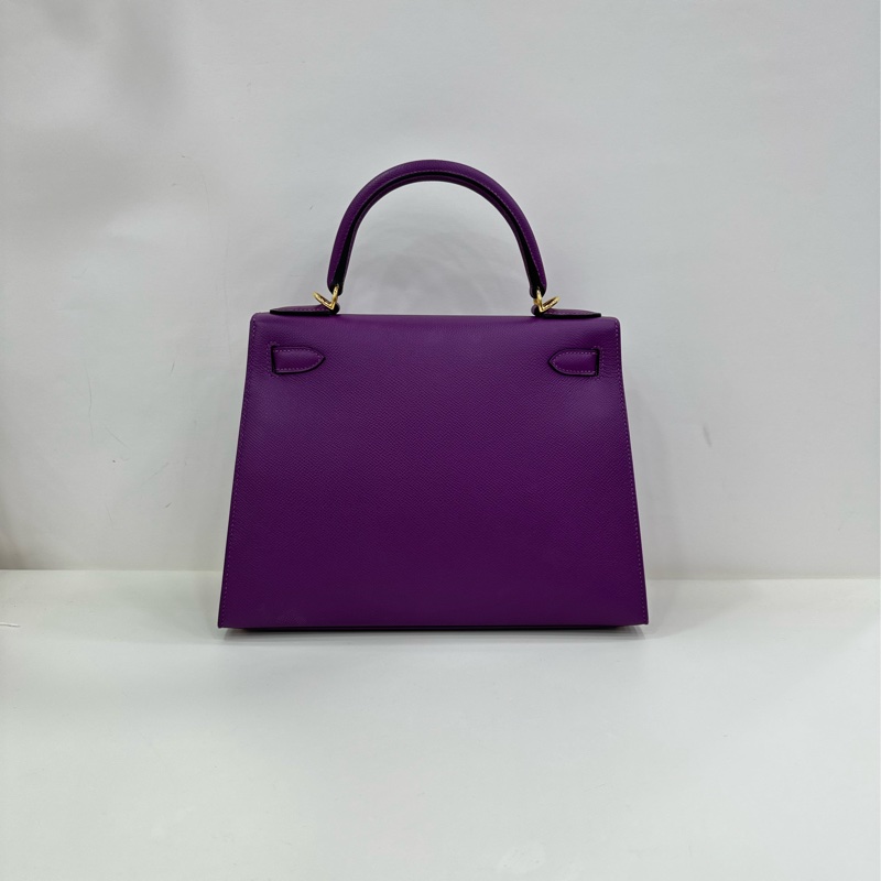 愛馬仕Hermes kelly 28 P9海葵紫 金扣 epsom皮 D刻 99新-2
