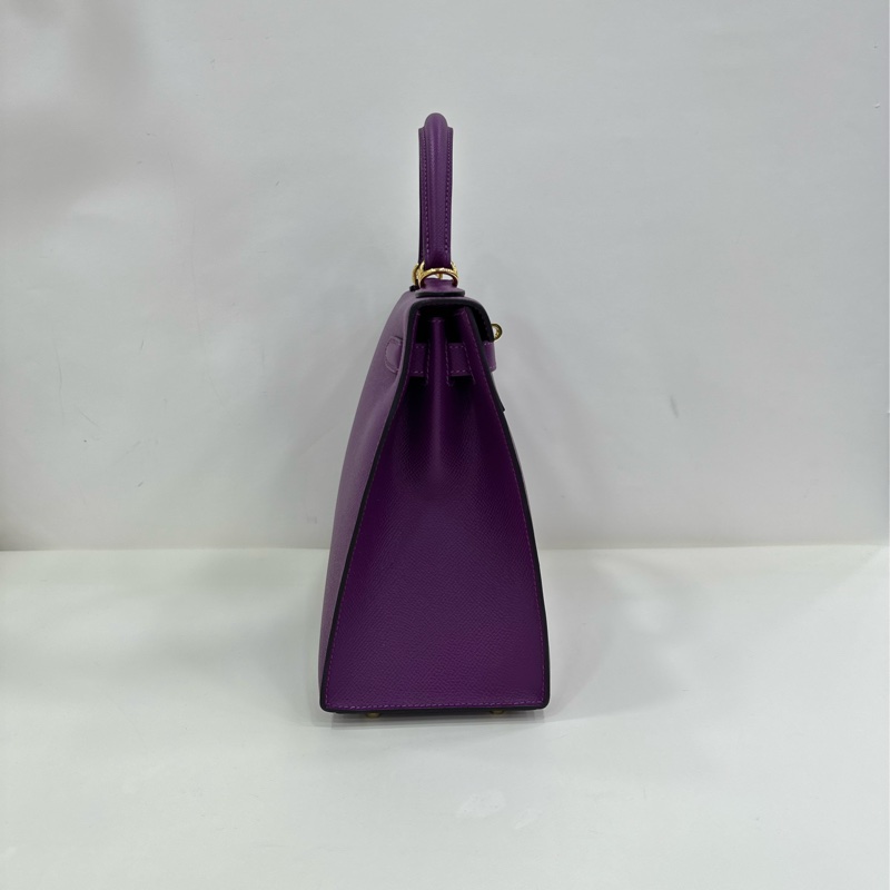 愛馬仕Hermes kelly 28 P9海葵紫 金扣 epsom皮 D刻 99新-4