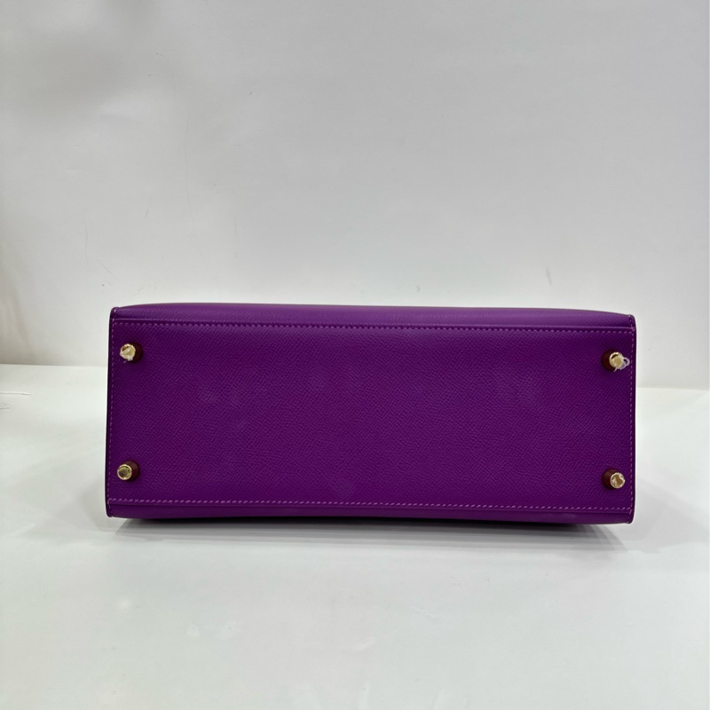 愛馬仕Hermes kelly 28 P9海葵紫 金扣 epsom皮 D刻 99新-5