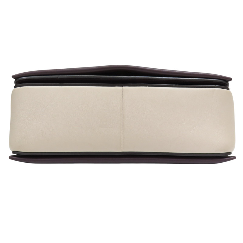 深紫/粉膚色 牛皮 Frame 肩背包-3