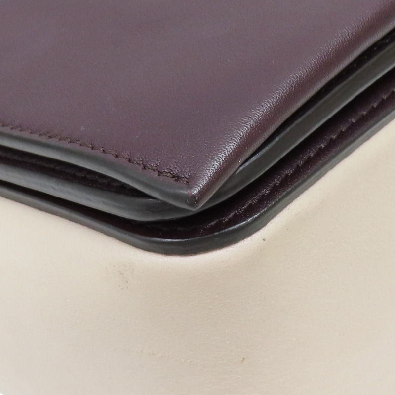 深紫/粉膚色 牛皮 Frame 肩背包-8