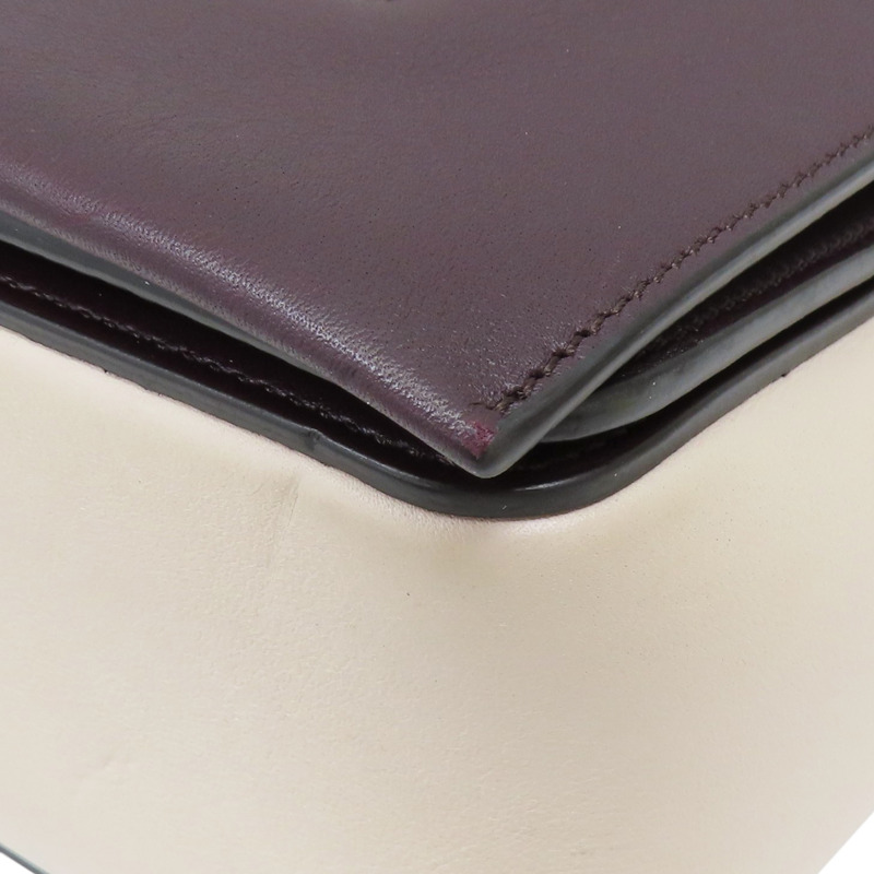深紫/粉膚色 牛皮 Frame 肩背包-9