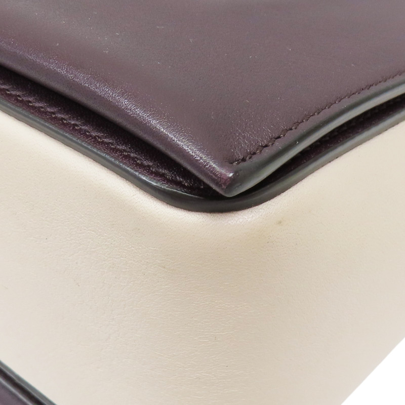 深紫/粉膚色 牛皮 Frame 肩背包-11