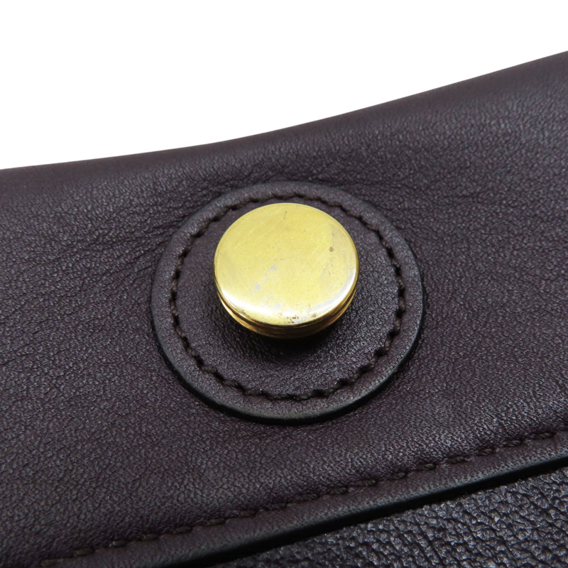 深紫/粉膚色 牛皮 Frame 肩背包-14