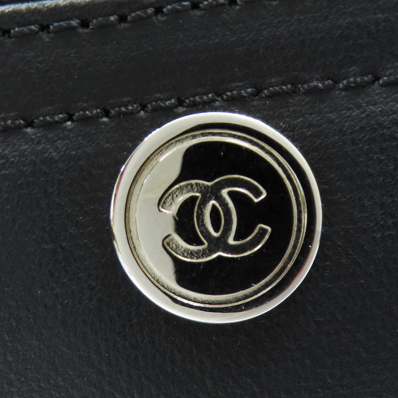 黑色 帆布 牛皮 Paris Biarritz GM 肩背包【CHANEL 香奈兒】 A34210-17