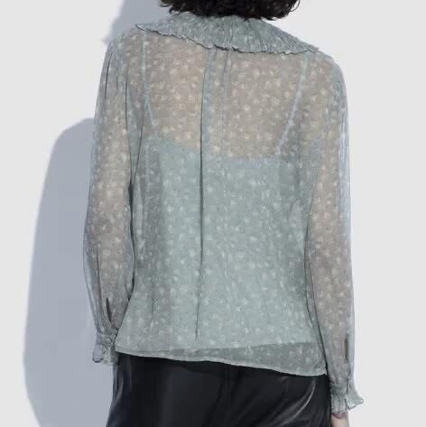 美國Coach 蔻馳 小碎花兩件式蠶絲上衣-1