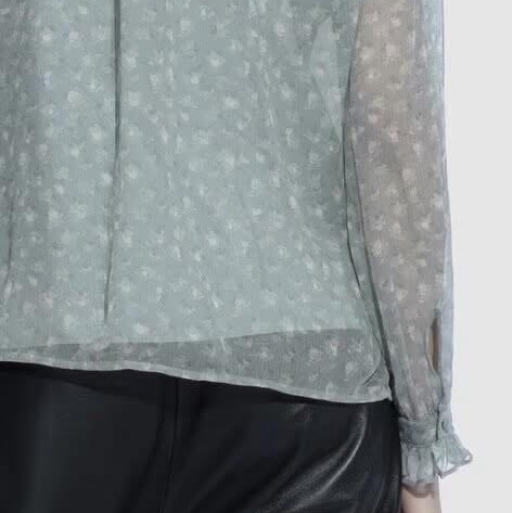 美國Coach 蔻馳 小碎花兩件式蠶絲上衣-3