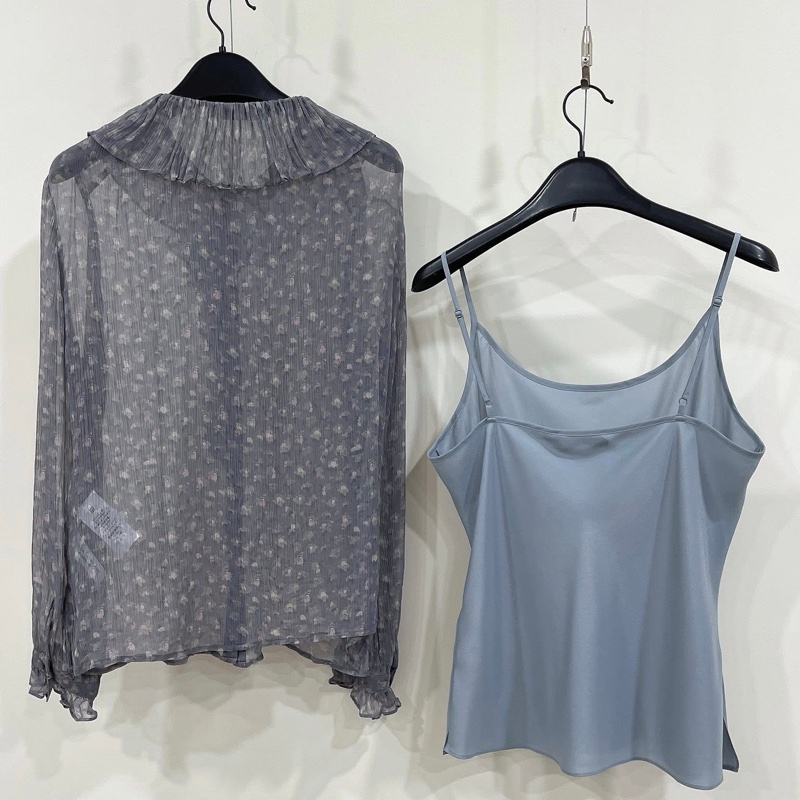 美國Coach 蔻馳 小碎花兩件式蠶絲上衣-5