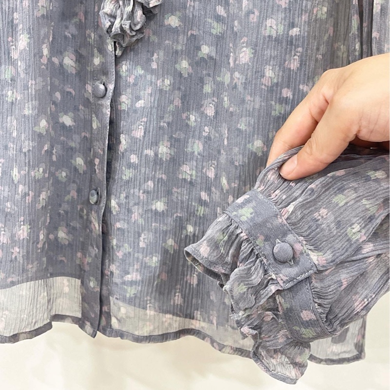 美國Coach 蔻馳 小碎花兩件式蠶絲上衣-7