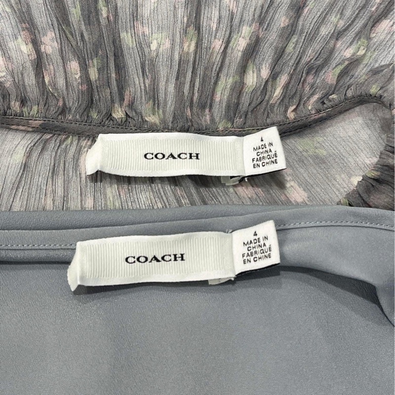 美國Coach 蔻馳 小碎花兩件式蠶絲上衣-8