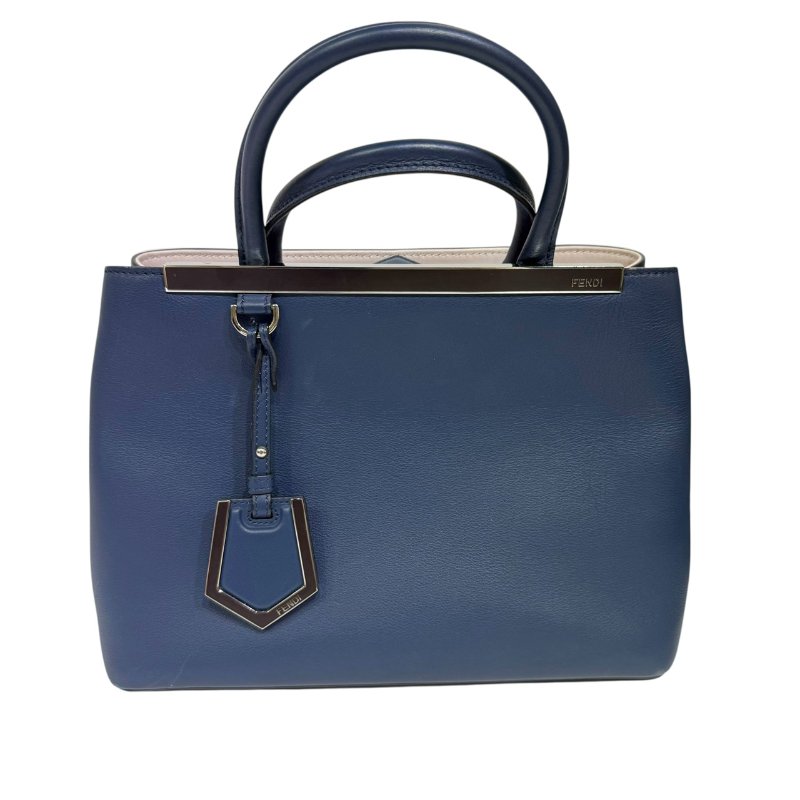 【美收精品】FENDI 藍色皮革手提包 3-877-0