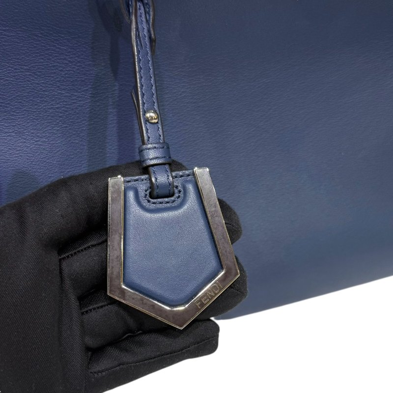 【美收精品】FENDI 藍色皮革手提包 3-877-9