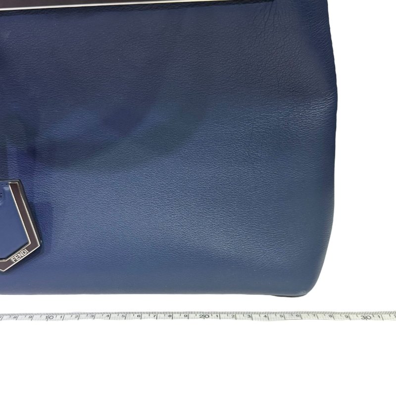 【美收精品】FENDI 藍色皮革手提包 3-877-16