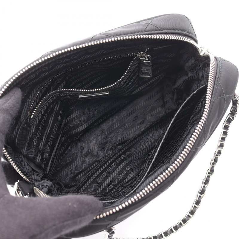 PRADA TESSUTO IMPUNTU 肩背包 1BH910 尼龍 Saffiano 皮革 黑色 二手-2