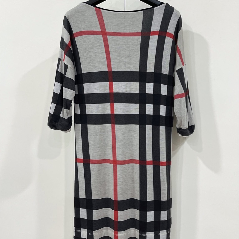 Burberry  倫敦  雙面穿格紋莫代爾棉長版上衣-1