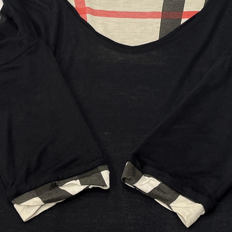 Burberry  倫敦  雙面穿格紋莫代爾棉長版上衣-8