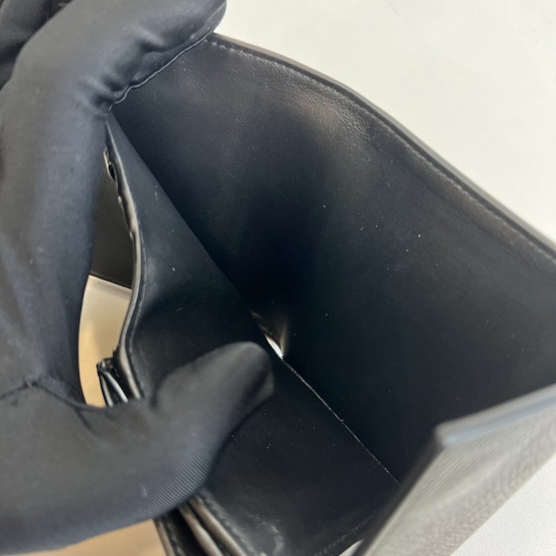 CELINE 黑三折釦式短夾-6