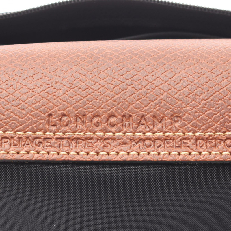 Longchamp Le Pliage Original S 手提包 L1621089001 帆布皮革黑棕色全新女款-3