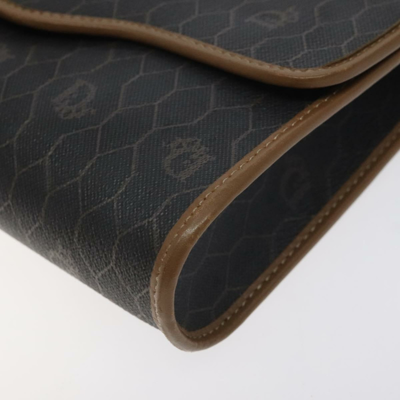 【日本直送】Christian Dior 蜂巢帆布肩背包 PVC 黑色金色 正品 SW976-8