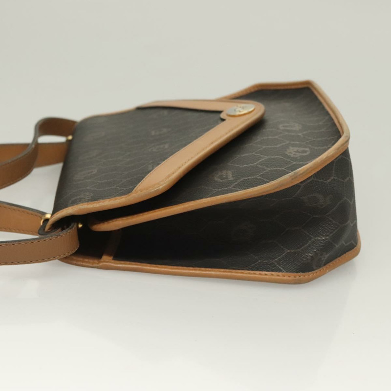 【日本直送】克莉絲汀狄奧 蜂巢帆布 手袋 PVC 兩用 黑金色 正品 SW977-3