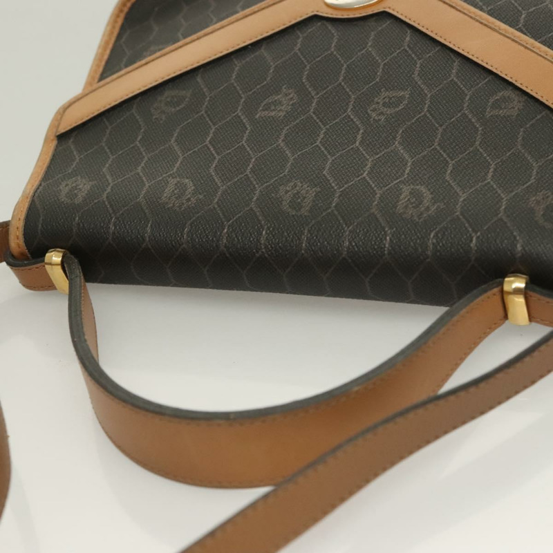 【日本直送】克莉絲汀狄奧 蜂巢帆布 手袋 PVC 兩用 黑金色 正品 SW977-5