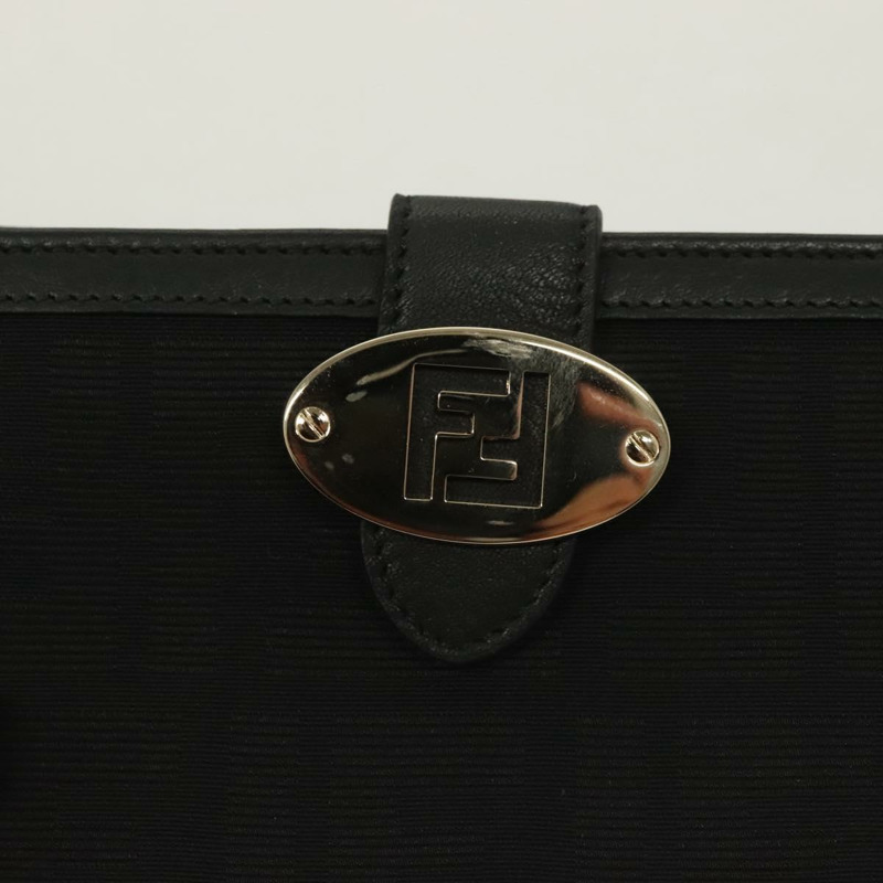 【日本直送】FENDI Zucca 帆布長版皮夾 黑色 正品 SW1005-7