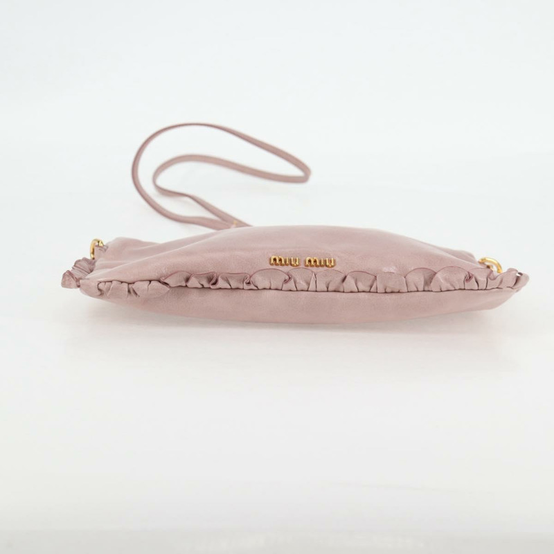 【日本直送】Miu Miu 單肩包 皮革 粉紅金 正品 gh459V-4