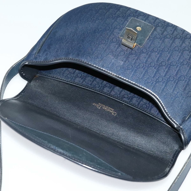 【日本直送】Christian Dior Trotter 帆布單肩包 海軍藍金色 正品 gh485-9