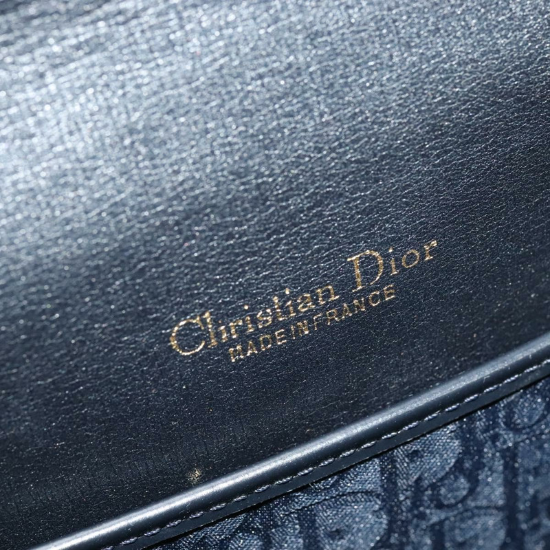 【日本直送】Christian Dior Trotter 帆布單肩包 海軍藍金色 正品 gh485-17