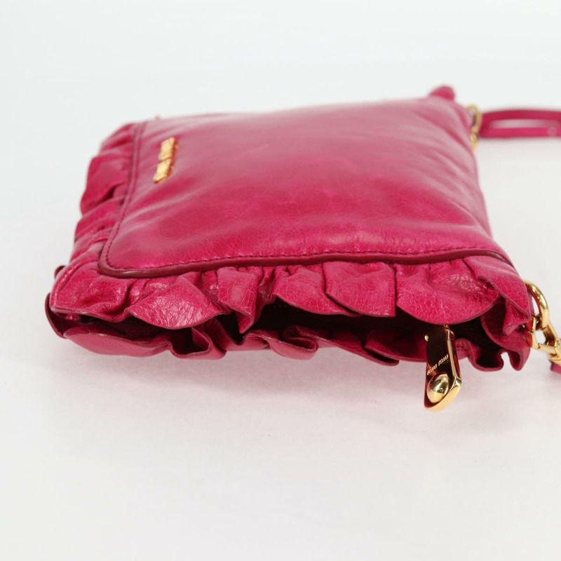 【日本直送】Miu Miu 單肩包 皮革 粉紅金 正品 sw1117-3
