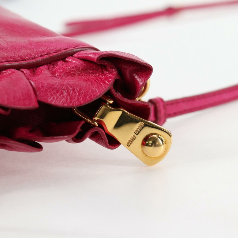 【日本直送】Miu Miu 單肩包 皮革 粉紅金 正品 sw1117-9