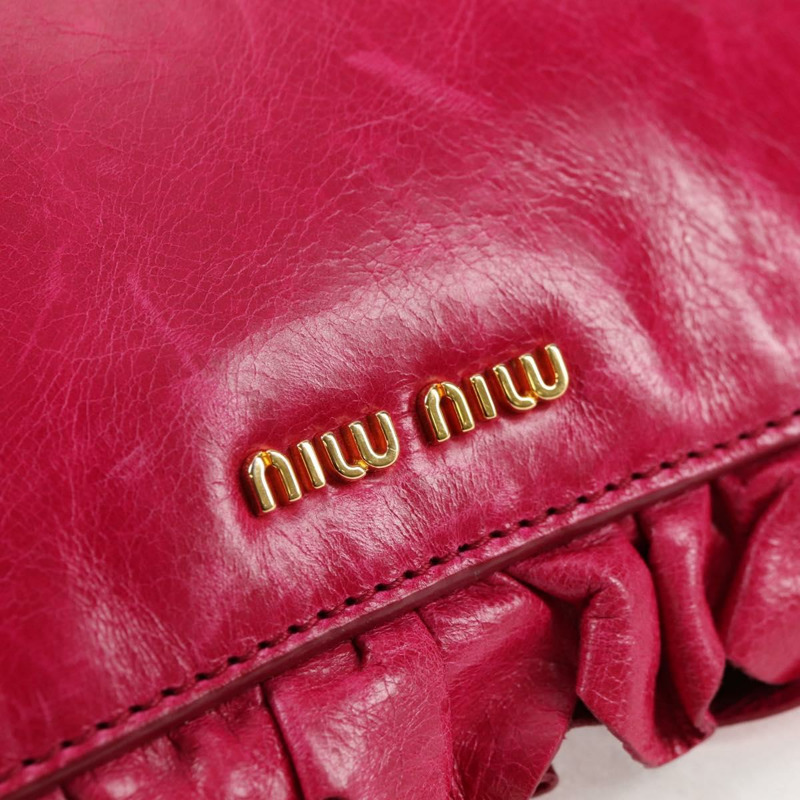【日本直送】Miu Miu 單肩包 皮革 粉紅金 正品 sw1117-16