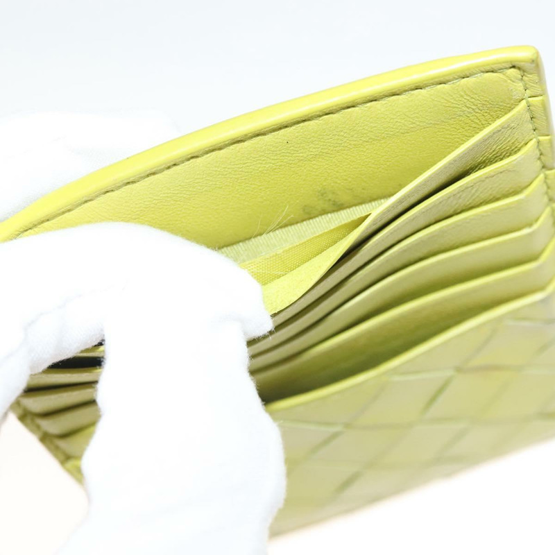 【日本直送】BOTTEGA VENETA INTRECCIATO 卡包 皮革 綠色 金色 正品 sw1087-10