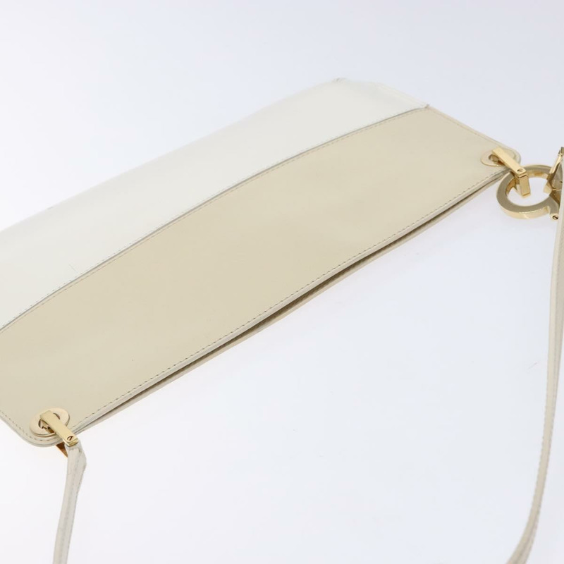 【日本直送】Salvatore Ferragamo 手提包 漆皮 米色 金色 正品 sw1286-5