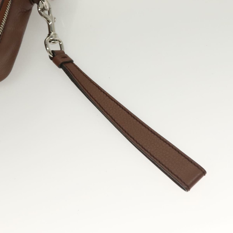 【日本直送】GUCCI 手拿包 皮革 棕色 銀色 337083 正品 sw1217-7