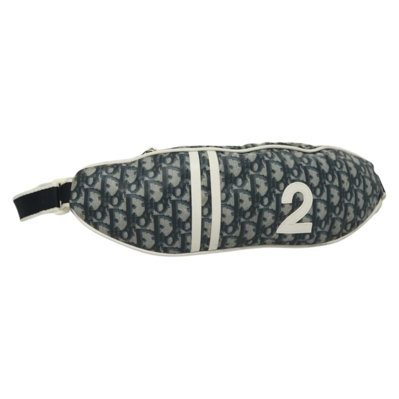 【日本直送】Christian Dior Trotter 帆布腰包 尼龍 海軍藍 銀色 正品 sw1263-0