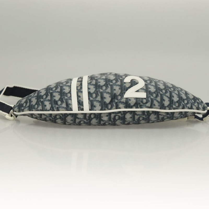 【日本直送】Christian Dior Trotter 帆布腰包 尼龍 海軍藍 銀色 正品 sw1263-4