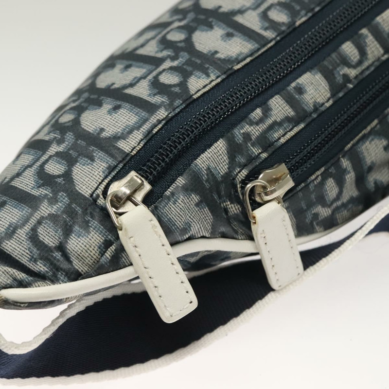 【日本直送】Christian Dior Trotter 帆布腰包 尼龍 海軍藍 銀色 正品 sw1263-8