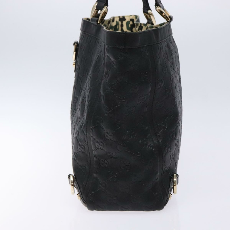 【日本直送】GUCCI GG 帆布 Guccissima 托特包皮革黑金色 141472 正品 sw1223-2
