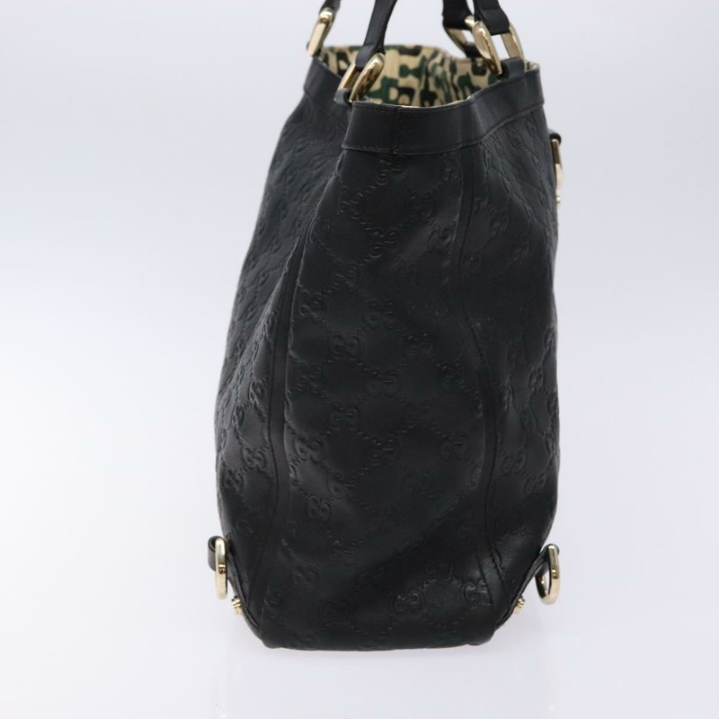 【日本直送】GUCCI GG 帆布 Guccissima 托特包皮革黑金色 141472 正品 sw1223-3