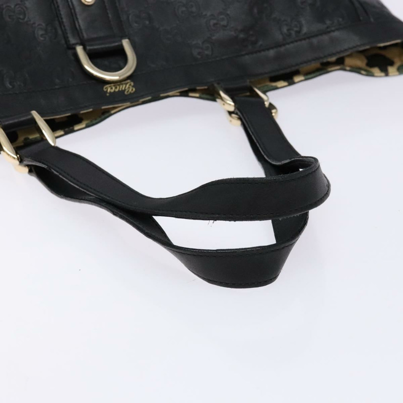 【日本直送】GUCCI GG 帆布 Guccissima 托特包皮革黑金色 141472 正品 sw1223-6
