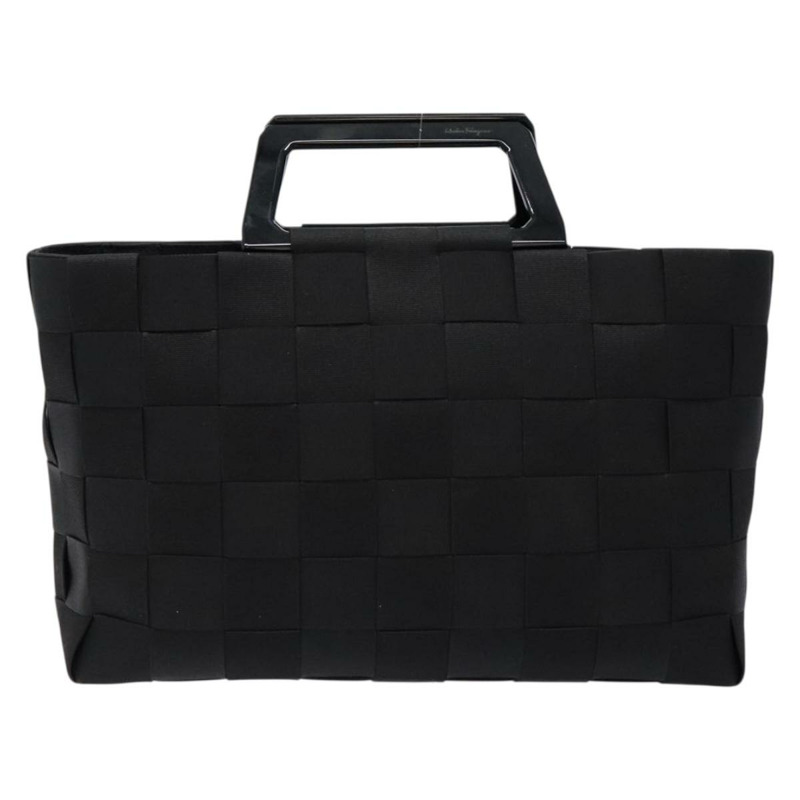 【日本直送】Salvatore Ferragamo 手袋 帆布 黑色 銀色 正品 sw1281-1