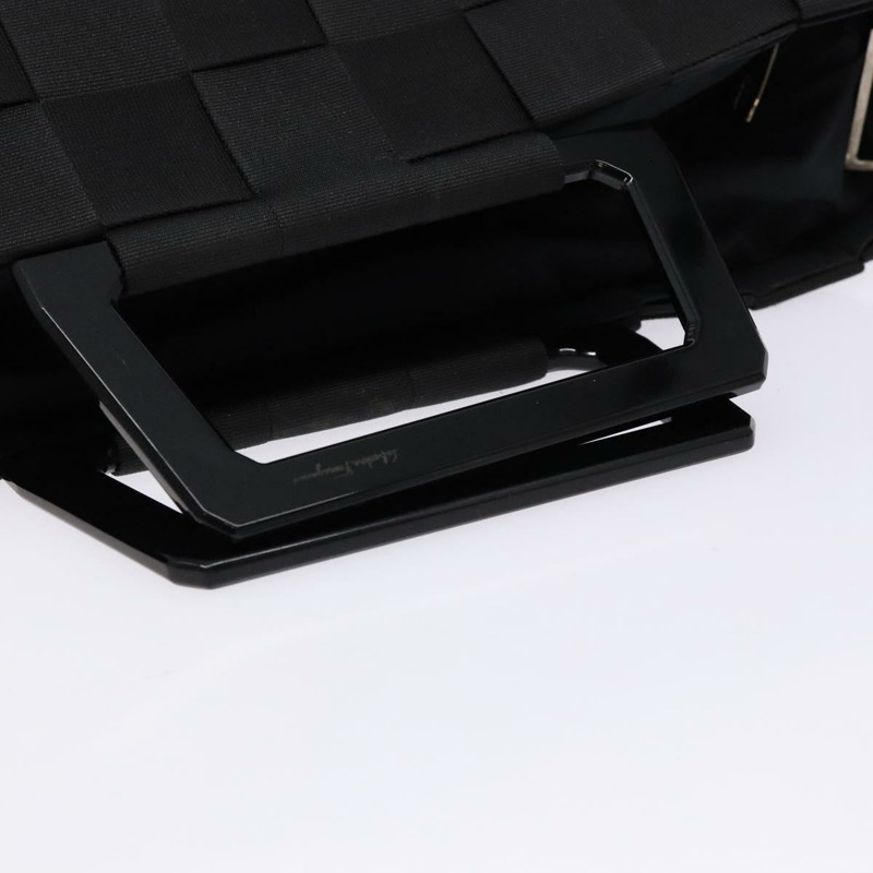 【日本直送】Salvatore Ferragamo 手袋 帆布 黑色 銀色 正品 sw1281-6