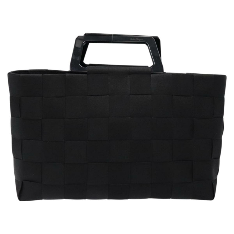 【日本直送】Salvatore Ferragamo 手袋 帆布 黑色 銀色 正品 sw1281-12