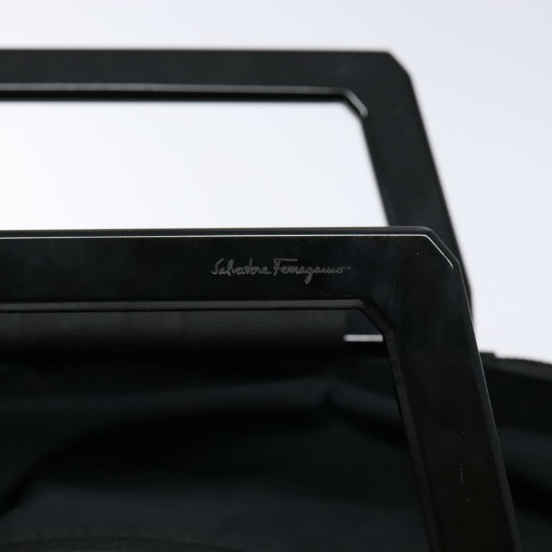 【日本直送】Salvatore Ferragamo 手袋 帆布 黑色 銀色 正品 sw1281-16