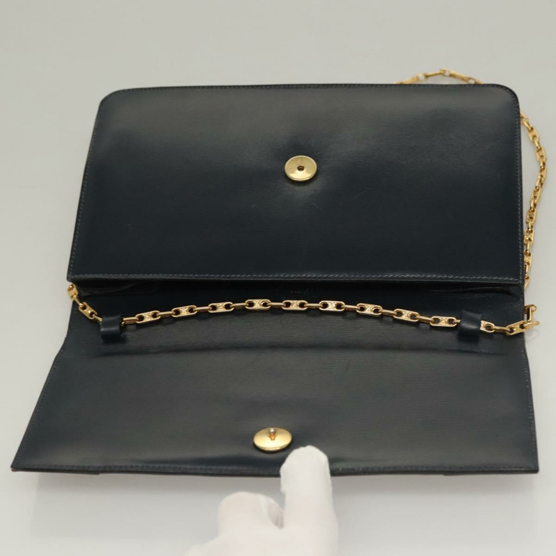【日本直送】CELINE 鏈條手提包 皮革 海軍藍 金色 正品 sw1259-8