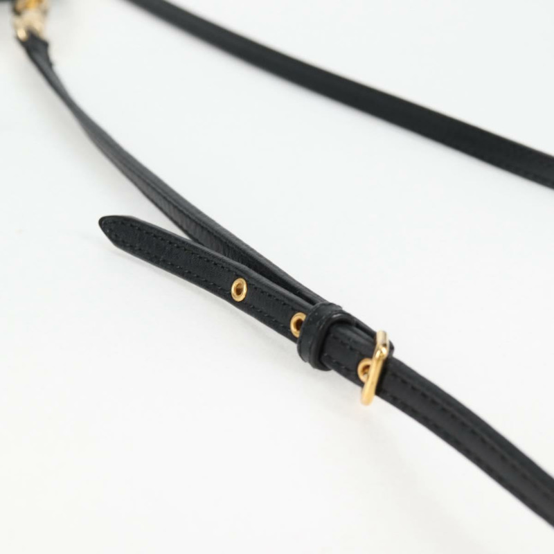 【日本直送】Miu Miu 單肩包 皮革 黑金 正品 sw1084V-7