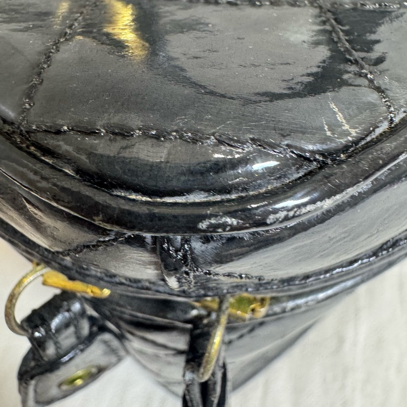 Chanel 黑色漆皮 大號手提化妝包-17