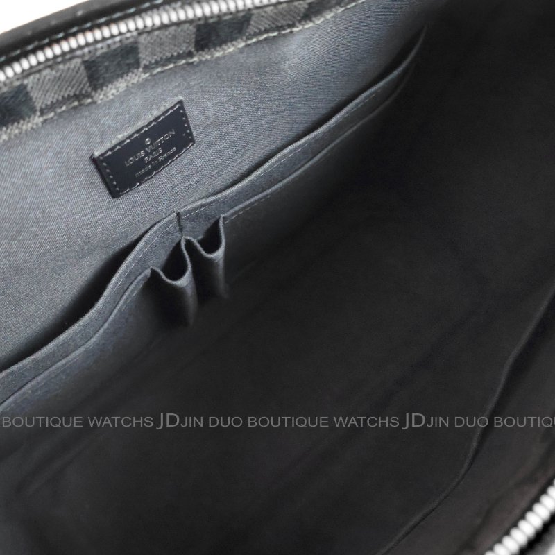 金鐸精品~2475 LOUIS VUUTTON LV 路易威登 N41259 Tadao PM中型黑灰色棋盤格紋 手提側肩背托特包 公事包-6